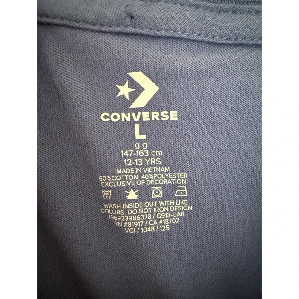 Converse Boys Large Blue Graphic T Shirt Yellow Sneakers NWT